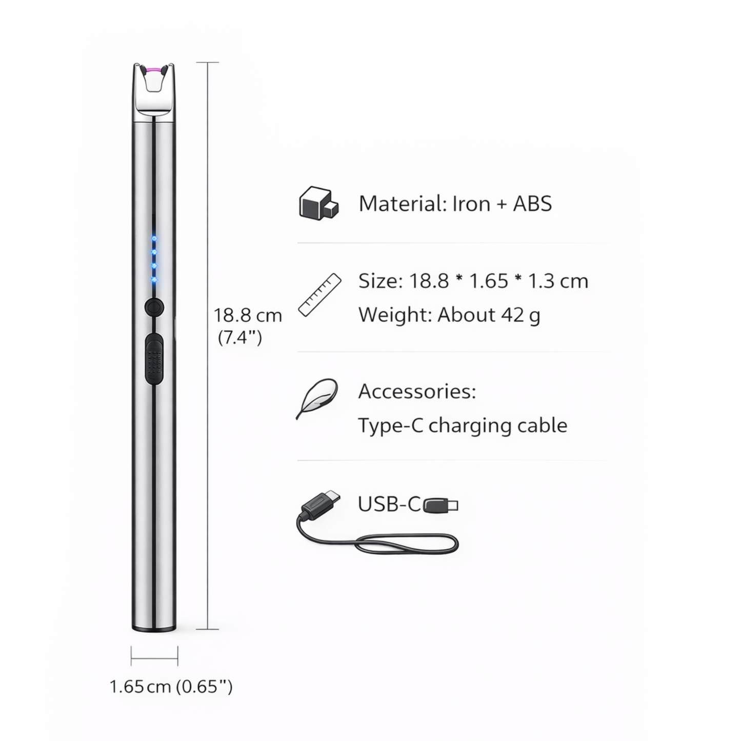 Rechargeable USB-C Electric Candle Lighter – Flameless Arc | LOVO UAE