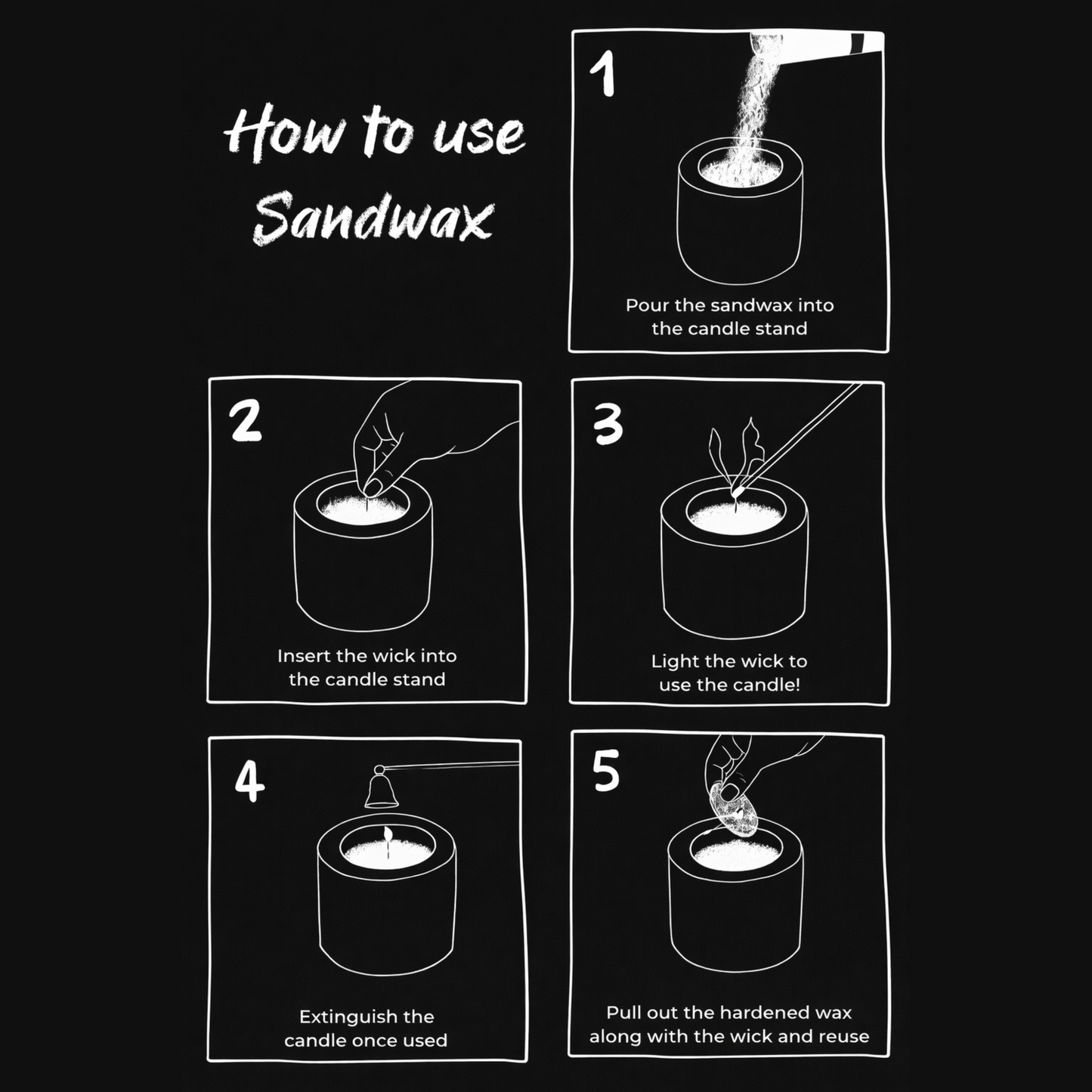 Black Wax Sand Candle – DIY Candle Sand UAE