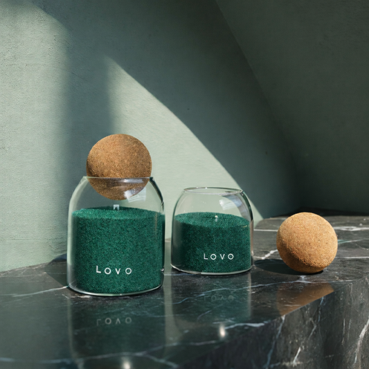 LOVO green wax sand candle eco-friendly natural candle UAE Dubai