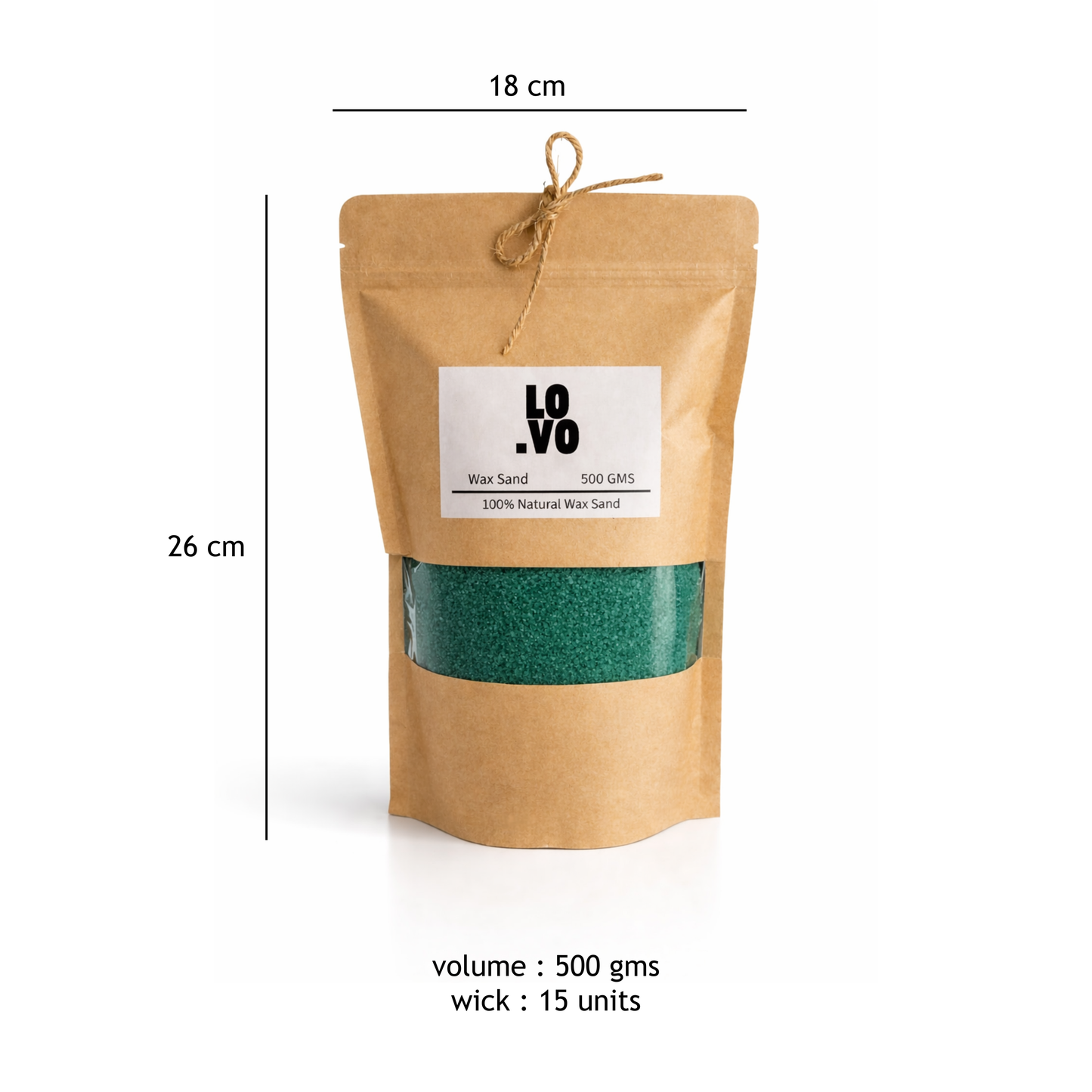 LOVO green wax sand candle eco-friendly natural candle UAE Dubai