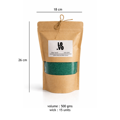 LOVO green wax sand candle eco-friendly natural candle UAE Dubai